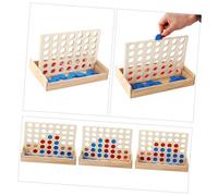 FRCOLOR Wooden Four Row Board Game Brain Teaser for Adults Family Interactive Educational Game Logic Puzzle for Fun
