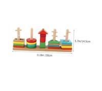 FRCOLOR Wooden Geometric Shape Blocks for Early Development Bright Color Cognitive Interactive Learning Plaything for Stimulating Creativity and Logical Thinking