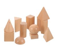 FRCOLOR Wooden Geometric Shape Blocks Set for Toddlers 3D Educational Matching Toys for Preschool Learning Natural Color Plaything for Shape Sorting Activities