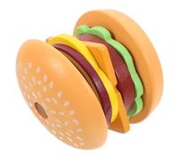 FRCOLOR Wooden Hamburger for Montessori Food Early Learning Stack and Sort Burger Sequencing Stacker Enhances Motor Skills and Cognitive Development