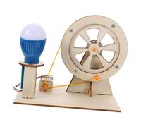 FRCOLOR Wooden Hand Crank Generator DIY Electricity Kit Stem Science Experiment for Educational Model for Boys and Early Learning Science Random Color