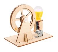 FRCOLOR Wooden Hand Crank Generator Kit for Kids Educational Electricity Experiment Set Random Color Bulb DIY Science Project for Young