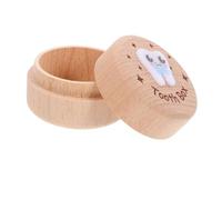 FRCOLOR Wooden Keepsake Tooth Holder Box with Sealing for Teeth and Curl Storage Modern Minimalist Design Memory Organizer for Newborns
