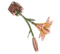 FRCOLOR Wooden Lily Puzzle DIY Craft Kit for Adults and Interactive Blooming Flower Model Educational Botanical Jigsaw for Creative Group Play and Unique Idea