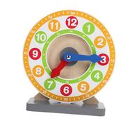 FRCOLOR Wooden Math Learning Clock for Large Cognition Teaching Educational Digital Model for Early Math Skills Development and Clock Telling Practice