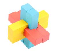 FRCOLOR Wooden Ming Luban Lock Educational Brain Teaser for Adults Montessori Assembly Puzzle Game to Exercise Concentration and Logical Thinking Party Fun Disentanglement Puzzle