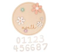 FRCOLOR Wooden Monthly Milestone Cards Smooth Edged Newborn Birth Announcement Signs Lightweight Photography Props for Showers and Gender Reveal Gifts