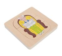 FRCOLOR Wooden Multi Layered Human Puzzle for Montessori Educational for Life Cycle Learning Engaging Developmental Puzzle for Wooden Material Fun Cartoon Figures for Enhanced Observation