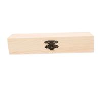 FRCOLOR Wooden Pencil Tin Case with Unique Lock Design DIY Friendly Pencil Box Organizer Small Pen Case for School and Office Use