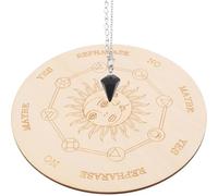 FRCOLOR Wooden Pendulum Board for Home Decoration with Smooth and Unique Patterns and Pendulum Dowsing Divination Game Prop, Featuring Yes and No Design, for Beginners and Witches