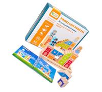 FRCOLOR Wooden Prince Rescue Princess Building Blocks Set, Creative Intellectual Preschool Puzzle, Early Education Educational Building for Ages 3+