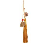 FRCOLOR Wooden Rabbit Charm Pendant with Tassel for Bag Hanging Decor, Multipurpose and Practical Kawaii Keychain Ornament, Delicate Golden Bunny Hanging Ornament Suitable for Making