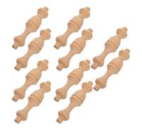 FRCOLOR Wooden Roman Pillars 12Pcs Carved Miniature Finials Solid Hardwood for Cabinet Post Repair Home Decoration