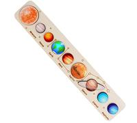 FRCOLOR Wooden Solar System Puzzle for Educational Planet Cognition Matching Board with Smooth Surface Early Learning Space for Hands Skill Development and Parent Interaction