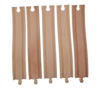 FRCOLOR Wooden Train Track Expansion Curved Rising Rail Accessories for Imaginative Play and Hands Development