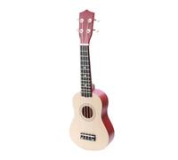 FRCOLOR Wooden Ukulele Guitar for Simulated Musical Instrument with Smooth Polished Surface Early Educational Guitar for Aged and Up Burlywood Color
