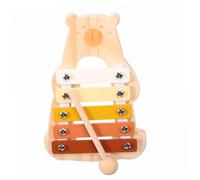 FRCOLOR Wooden Xylophone with Adorable Bear Design Percussion Instrument for Rhythm Development and Hand-eye Coordination Easy to Clean Montessori Musical for Early Learning and Playroom