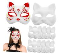 FRCOLOR Your Own Cat Masks 10 Pack Blank Women Masks for Diy Halloween Costumes