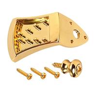 FRCOLOR Zinc Alloy Mandolin Triangle Tailpiece for 8-String Arched Top Mandolin Golden Color with Removable Coverplate for Easy String Changes and Improved Tone Volume