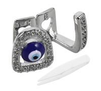 FRCOLOR Zirconia Inlaid Devil Eye Tooth Cap Comfortable Hip Hop Grill Jewelry for Men Women Rapper Cosplay Accessories Shiny Teeth Cover