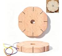 Frdhee 2PCS Wooden Kumihimo Disk, 8 Slots Bracelet Braided Plate Petal Weaving Loom Disc DIY Bracelet Making Kit Portable Handicraft Supplies