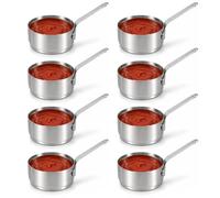 Frdhee 4/8PCS 304 Stainless Steel Dipping Sauce Cups with Handle, 3.52 oz 100ML Mini Reusable Metal Individual Saucers Bowl Dishes Small Dressing Container for Ketchup Dishes Seasoning (8)