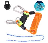 Frdhee Elastic Spiral Cable Diving Reef Hook Anti-Lost Spring Coil Lanyard (Orange)