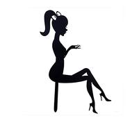 Frdun High Heels Lady Girl Acrylic Cake Topper, Sitting Lady Silhouette Cake Topper, Personalised Happy Birthday Dessert Cupcake Topper for Wedding Birthday