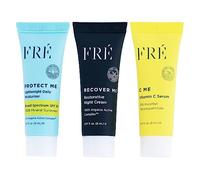 FRE DELUXE Mini Must Haves Skin Care Set with C ME, PROTECT ME & RECOVER ME- Anti Aging Vitamin C Brightening Serum, Face Moisturizer SPF 30 Travel Size Mineral Sunscreen & Restorative Night Cream