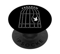 Freadom Reading Bookish Birdcage Read Books Book Lover PopSockets Adhesive PopGrip