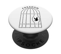 Freadom Reading Bookish Birdcage Read Books Book Lover PopSockets Adhesive PopGrip