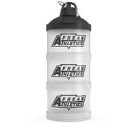 Freak Athletics Protein Powder Storage Container | 3 x 200 ML BPA Free Polypropylene shaker tubs | Leak Proof Design Removable Lid | Tub Pots For Protein Powders, Capsules & Tablets | Clear/Black Lid