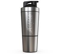 Freak Athletics Protein Shaker Bottle | 700ml Stainless Steel Protein Shaker With Wire Mixing Ball | 2 Storage Compartments | BPA Free Insulated Lightweight with Flip-Top Lid Supplement Mixer