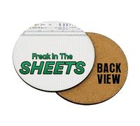 Freak in The Sheets Coaster, Account Coaster, Spreadsheet, Gifts for Coworkers, Accounting, Boss, Tableware, Coffee, Tea, Drink Coaster. (Round Shaped Coaster)