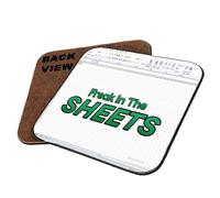 Freak in The Sheets Coaster, Account Coaster, Spreadsheet, Gifts for Coworkers, Accounting, Boss, Tableware, Coffee, Tea, Drink Coaster. (Square Shaped Coaster)
