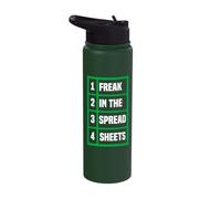 Freak in The Spreadsheets Excel Sheet Funny Office Jokes Stainless Steel Insulated Water Bottle