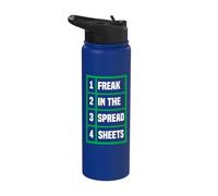 Freak in The Spreadsheets Excel Sheet Funny Office Jokes Stainless Steel Insulated Water Bottle