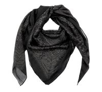 Freak Scene Cotton Scarf Indian pattern 1 black grey flowers grey squared kerchief