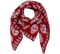 Freak Scene Cotton Scarf - skulls 1 red - rose - squared kerchief