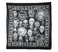 Freak Scene Cotton Scarf - Skulls with spider's web 02 black - white - squared kerchief