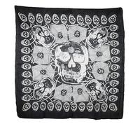 Freak Scene Cotton Scarf - Skulls with spider's web 03 black - white - squared kerchief