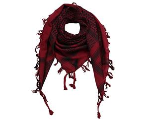 Freak Scene Kufiya - red-bordeaux - black - 40x40 inch - Shemagh - Arafat scarf Palestinian PLO Pali-scarf - 100% cotton