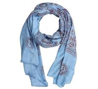 Freak Scene Prayer Shawl - Meditation Wrap - 63 x 24 inch light blue - red
