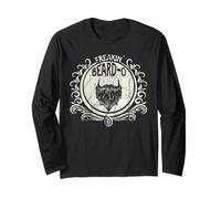 Freakin' Beard-O Funny Beard Lover Vintage Style Graphic Long Sleeve T-Shirt