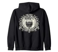 Freakin' Beard-O Funny Beard Lover Vintage Style Graphic Zip Hoodie