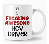 Freaking Awesome HGV Driver Mug, Joke Gift for Trucker, Wagon Driver Present, Novelty Cup for HGV Driver, Lorry Driver Birthday Idea
