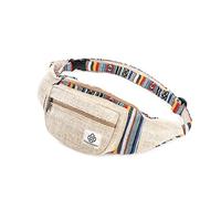 Freakmandu Unisex Hemp Bum Bag Fanny Pack - Boho Style Waist Bag for Men and Women - Handmade Crossbody Hip Belt Bag, Beatnik