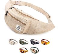 Freakmandu Unisex Hemp Bum Fanny Pack - Boho Style Waist Bag for Men and Women - Handmade Crossbody Hip Belt Bag, Nirvana