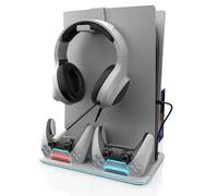 Freaks and Geeks-PS5/PS5 Slim RGB Cooling and Charging Station - White