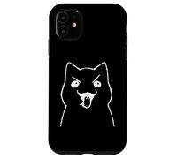 Freaky Cat Tongue Out Flight Meme White Graphic Case for iPhone 11
